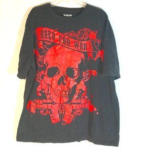 BFW Bread for War Skulls Guns Black Red Short Sleeve Tee T Shirt
